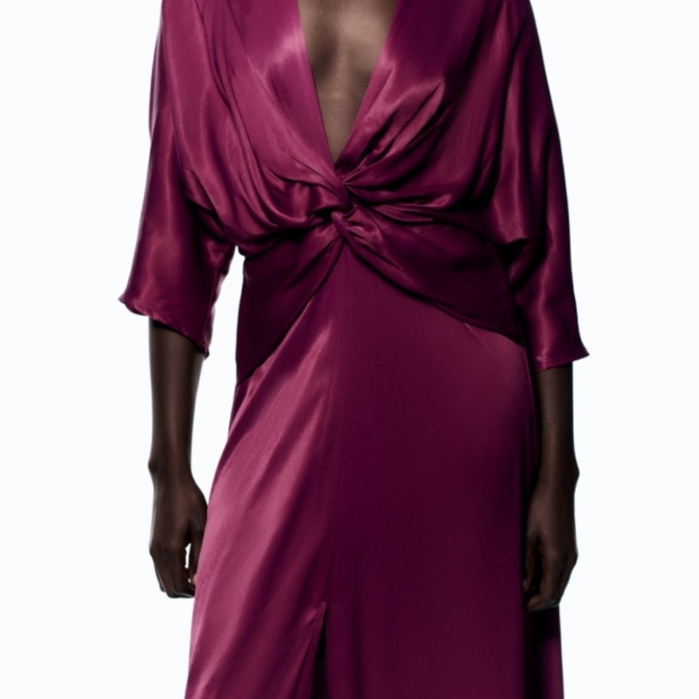 ✨ Zara Knotted Satin Effect Dress ✨